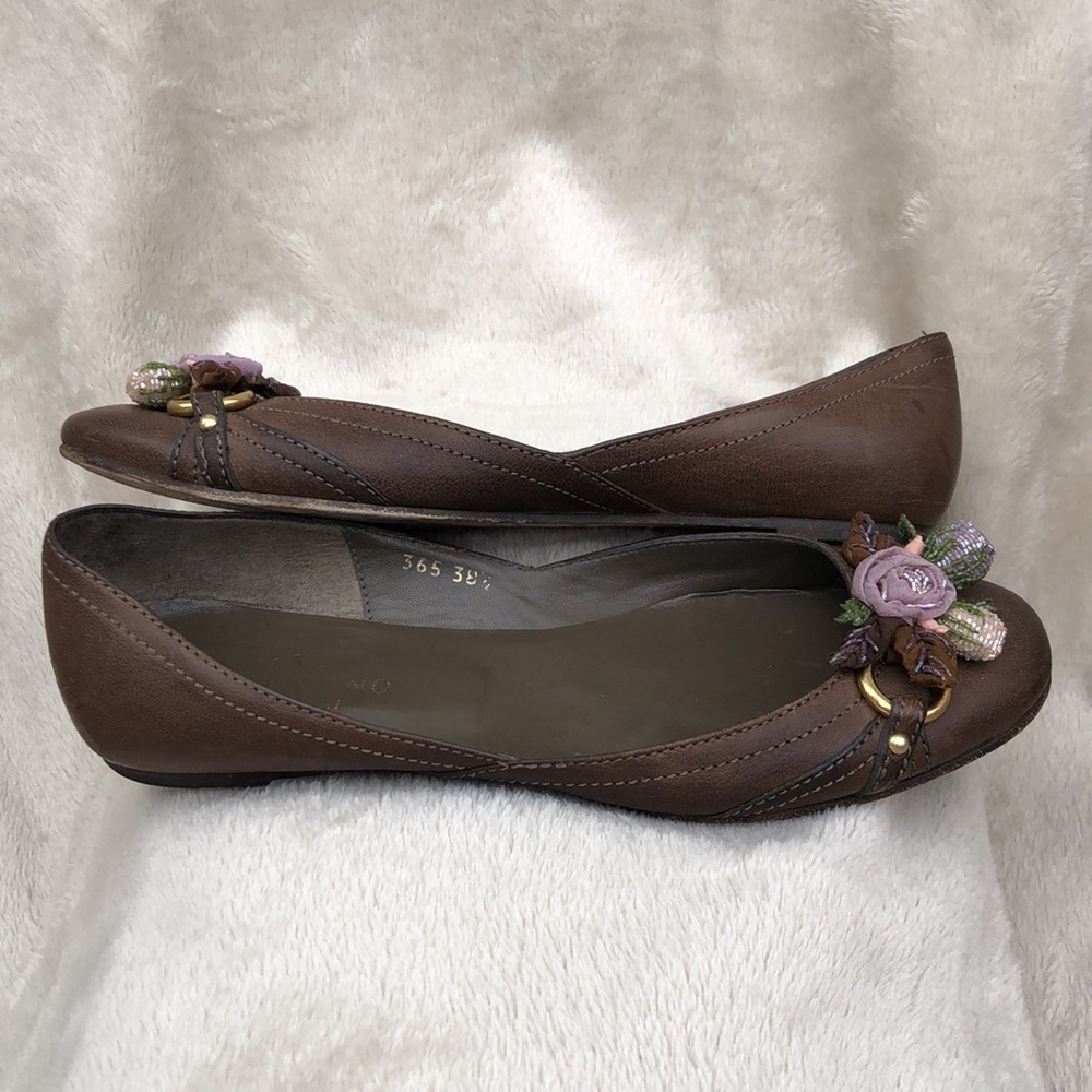 VALENTINO GARAVANI Ballet Flat Embeleshed with Beaded Silk Flowers - Picture 7 of 11
